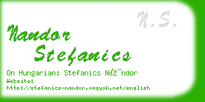 nandor stefanics business card